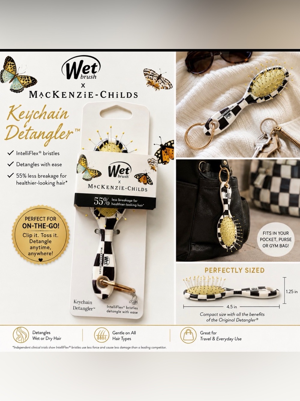Wet Brush x MacKenzie-Childs Keychain Detangler – NWT